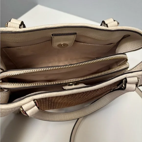 Kate Spade Woven Brown and Cream Shoulder Bag - Picture 7 of 9